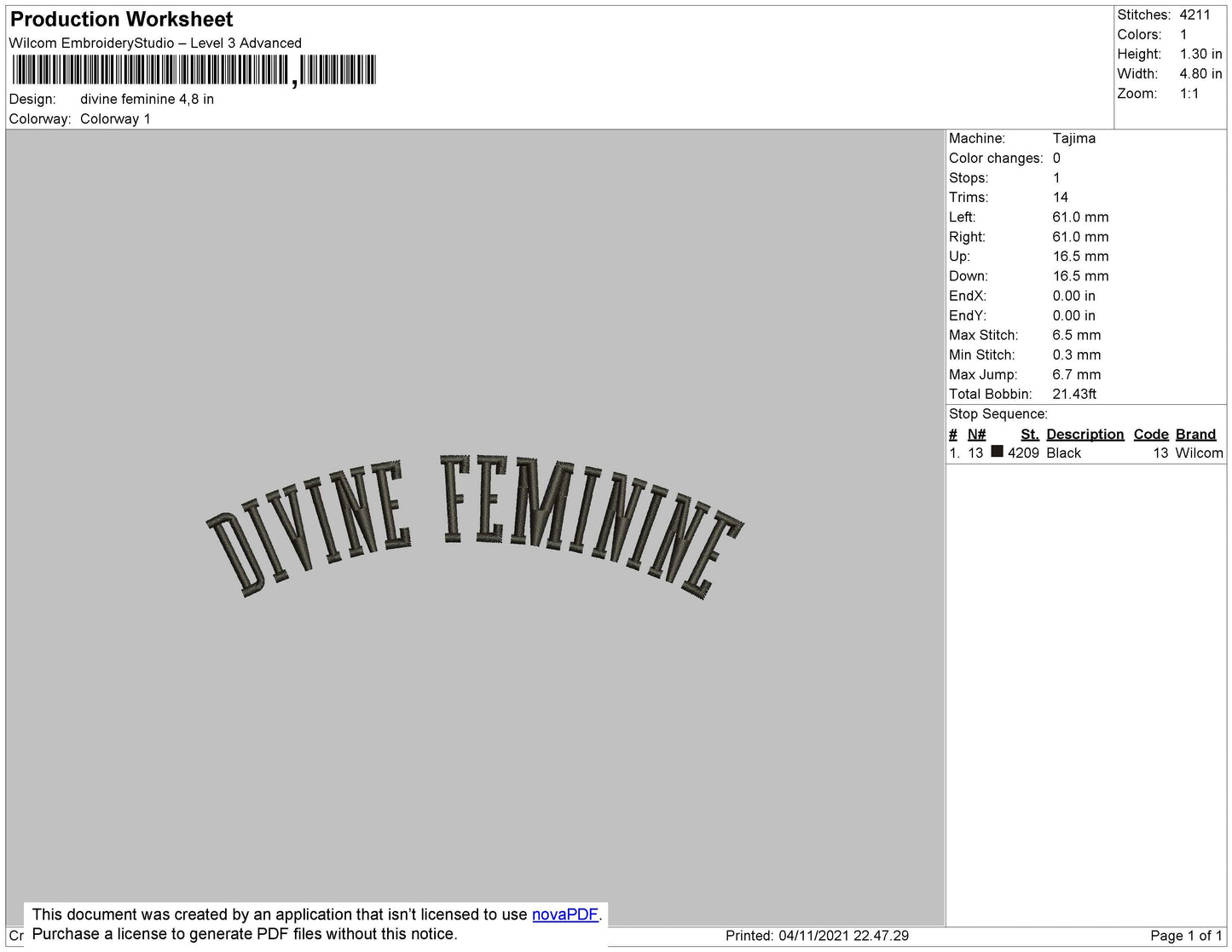 Devine Feminine Embroidery File 4 size