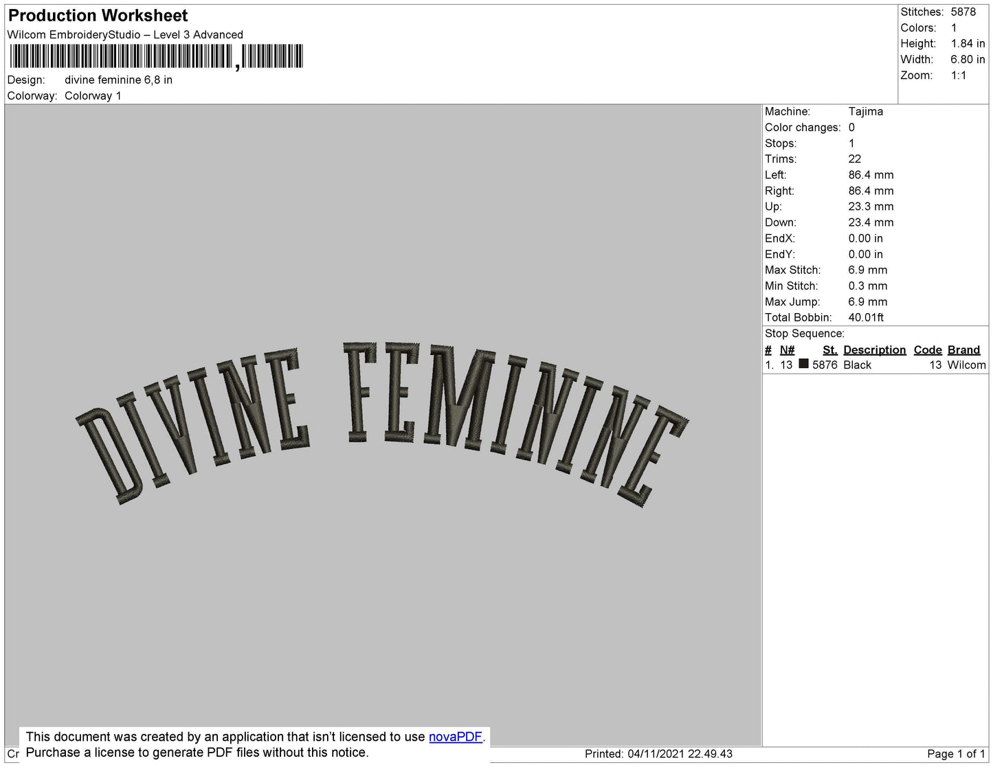 Devine Feminine Embroidery File 4 size