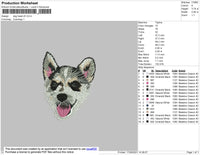 Dog Head V5 Embroidery File 4 size