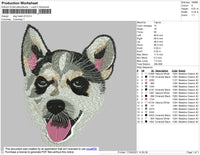 Dog Head V5 Embroidery File 4 size