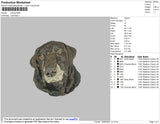 Dog Head V10 Embroidery File 4 size