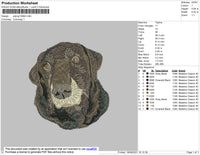 Dog Head V10 Embroidery File 4 size