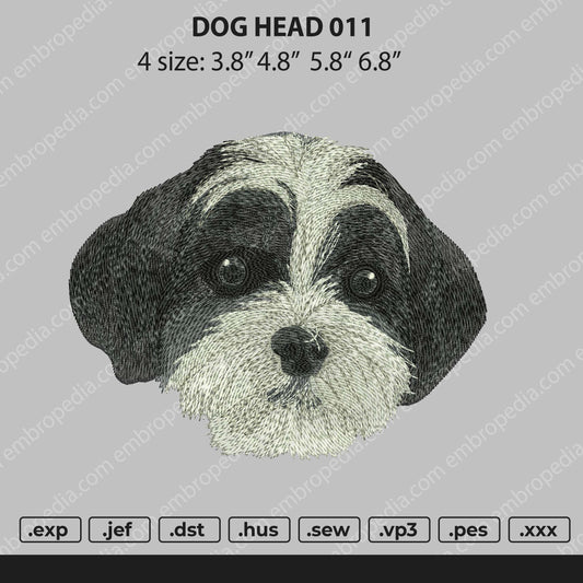 Dog Head 011 Embroidery File 4 size