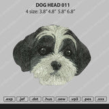 Dog Head 011 Embroidery File 4 size