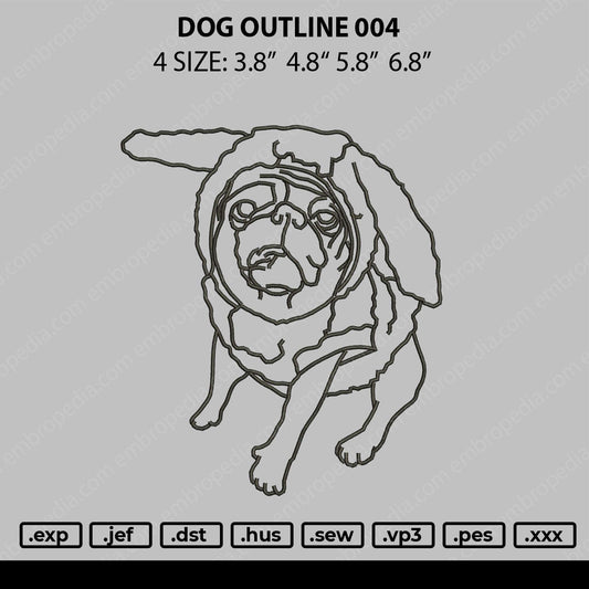 Dog Outline V4 Embroidery File 4 size