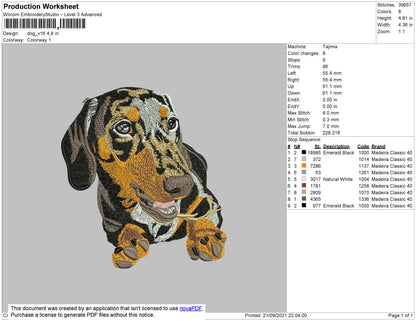 Dog V16 Embroidery File 4 size