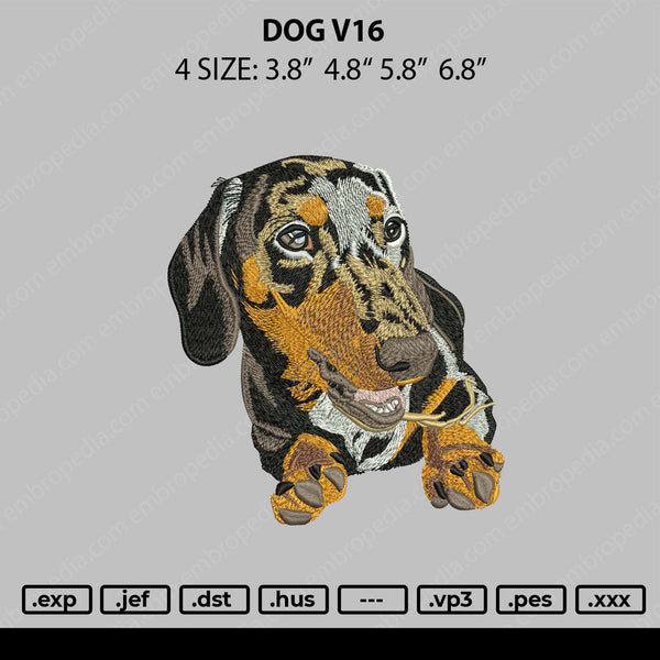 Dog V16 Embroidery File 4 size