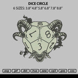 Dice Circle Embroidery File 6 sizes