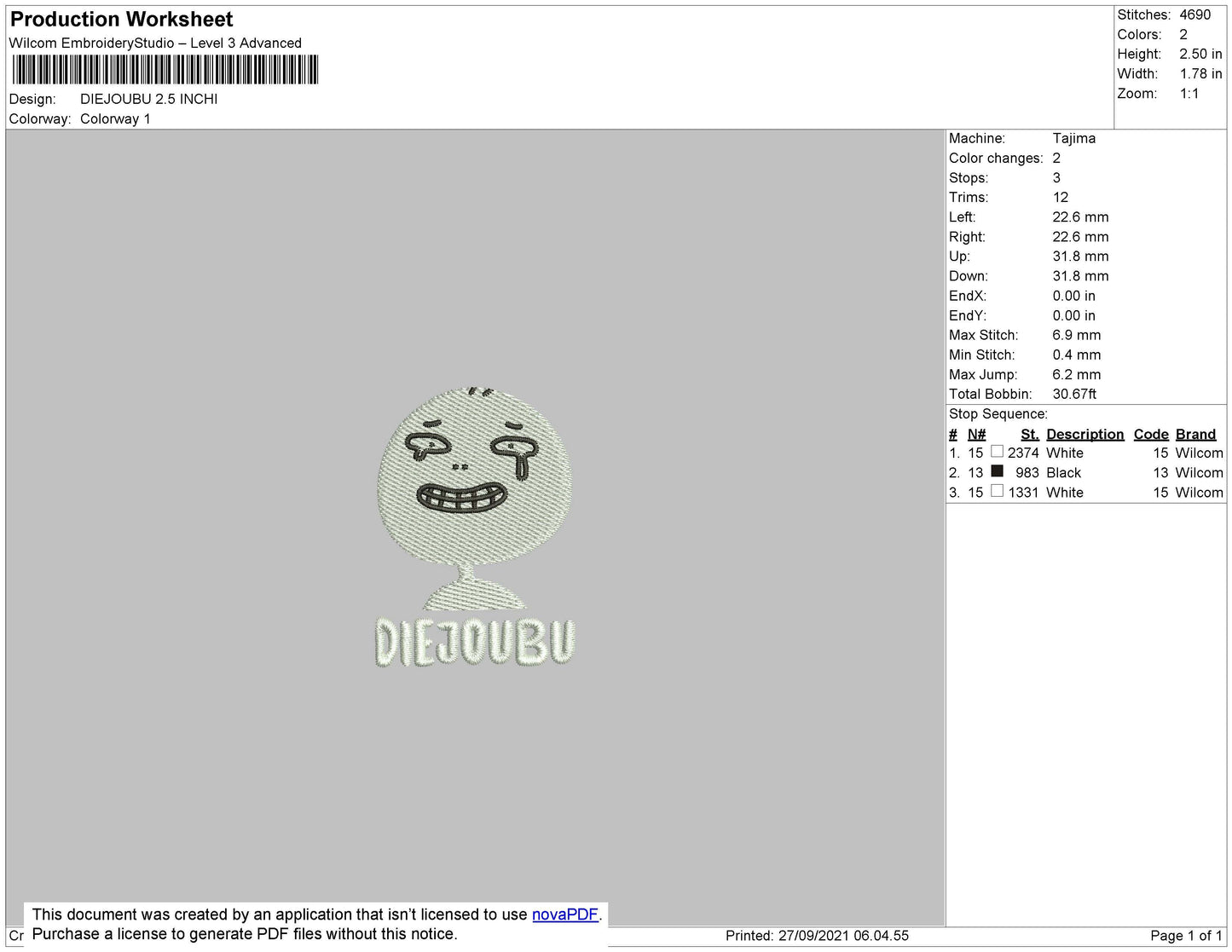 Diejobu Embroidery File 4 size