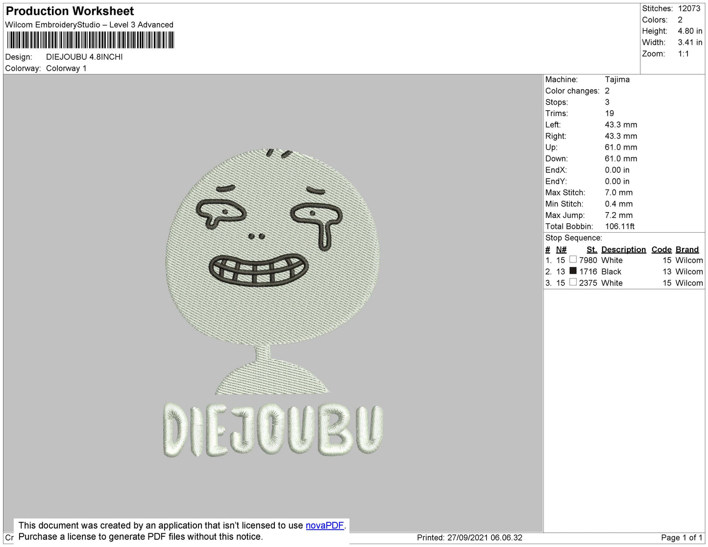 Diejobu Embroidery File 4 size