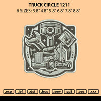 Truck Cirlce 1211 Embroidery File 6 sizes