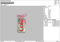 Dietcoke Bow Embroidery File 6 sizes