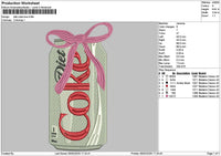 Dietcoke Bow Embroidery File 6 sizes