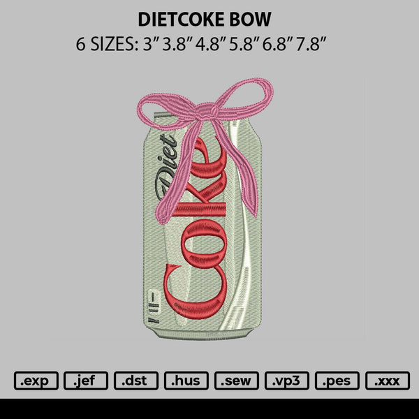 Dietcoke Bow Embroidery File 6 sizes