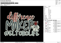 Difference Embroidery File 6 sizes