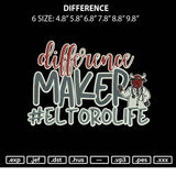 Difference Embroidery File 6 sizes