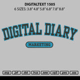 Digitialtext 1505 Embroidery File 6 sizes