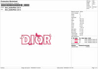 D Pink Butterflies Embroidery File 6 sizes