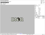 Dior BW Embroidery File 4 size