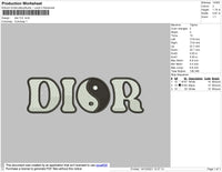 Dior BW Embroidery File 4 size