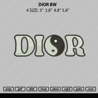 Dior BW Embroidery File 4 size