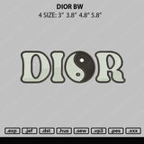 Dior BW Embroidery File 4 size