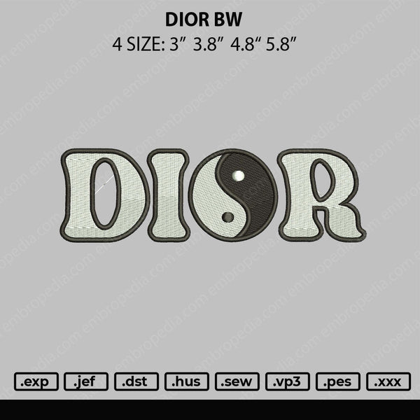 Dior BW Embroidery File 4 size