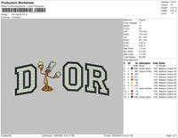 Dior Candle Embroidery File 4 size