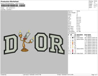 Dior Candle Embroidery File 4 size