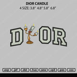 Dior Candle Embroidery File 4 size