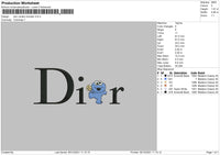 Dior Cookie Monster Embroidery File 4 size