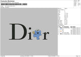 Dior Cookie Monster Embroidery File 4 size