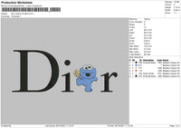 Dior Cookie Monster Embroidery File 4 size