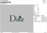 D Eeyore Embroidery File 5 sizes
