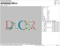 Dior Flowers 002 Embroidery File 4 size
