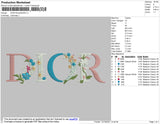 Dior Flowers 002 Embroidery File 4 size