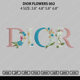 Dior Flowers 002 Embroidery File 4 size