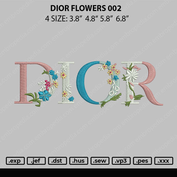 Dior Flowers 002 Embroidery File 4 size