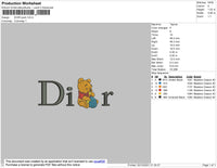 Dior Pooh Embroidery File 4 size