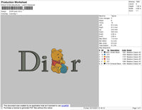 Dior Pooh Embroidery File 4 size