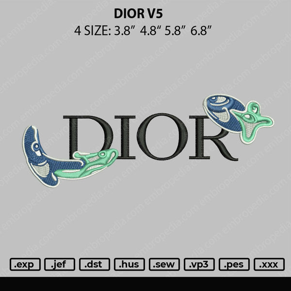 Dior V5 Embroidery File 4 size