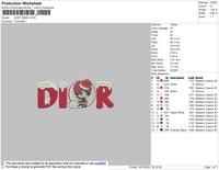 Dior Xmas Embroidery File 4 size
