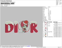 Dior Xmas Embroidery File 4 size