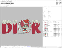 Dior Xmas Embroidery File 4 size