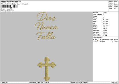 Diostext Embroidery Machine Design File 6 sizes
