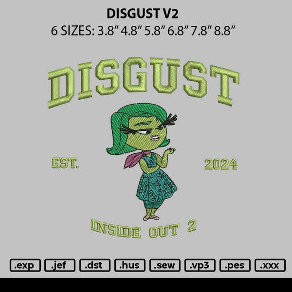 Disgust V2 Embroidery File 6 sizes