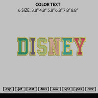 Color Text Embroidery File 6 Sizes