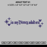Adult Text Embroidery File 6 sizes