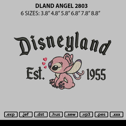Dland Angel 2803 Embroidery File 6 sizes