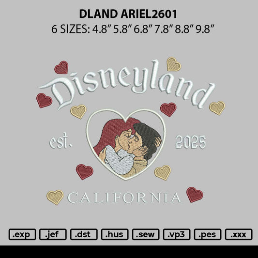 Dland Ariel2601 Embroidery File 6 sizes